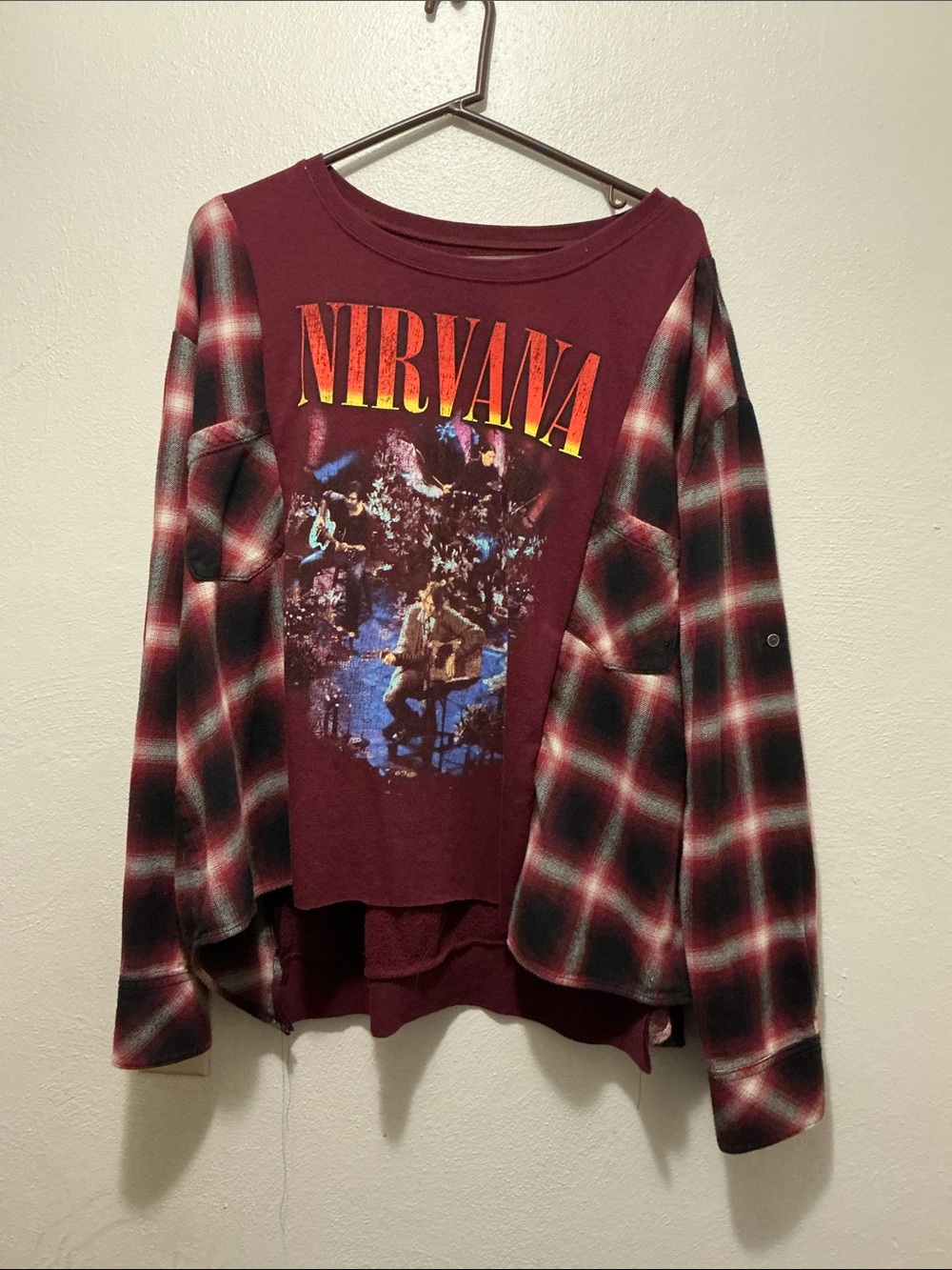 Upcycled Nirvana Flannel Shirt | Handmade Reconstructed One-of-a-Kind